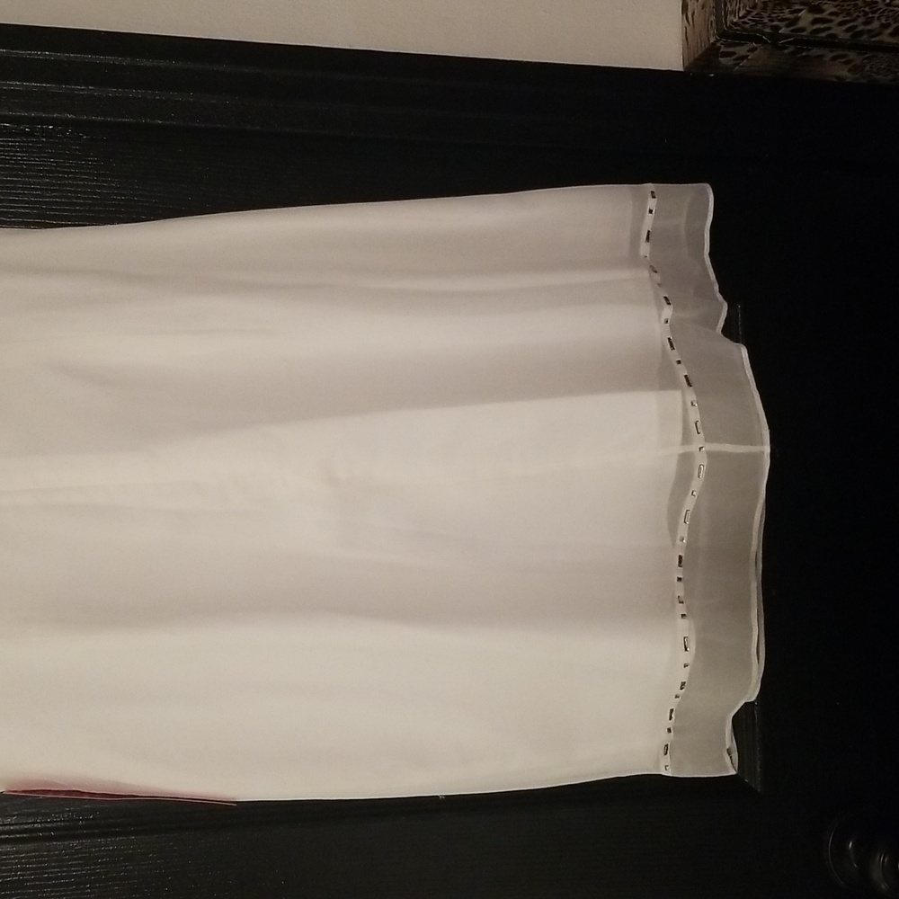 Women's Aidan Mattox Dress; Whie with Rhinestones; Size 14 - Picture 4 of 7